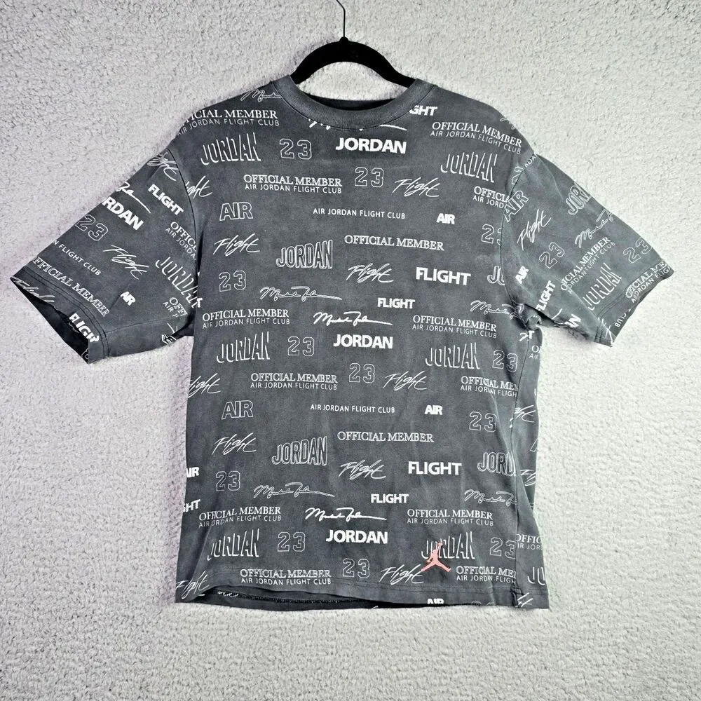 Jordan Flight Club Tee Gray S All Over Print Jumpman Official Member